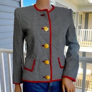 Vintage 80’s jacket black white and red